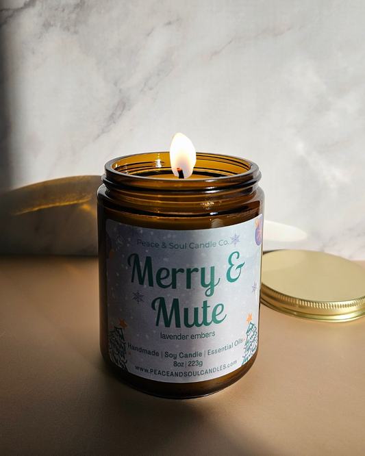 MERRY & MUTE CANDLE, 8OZ