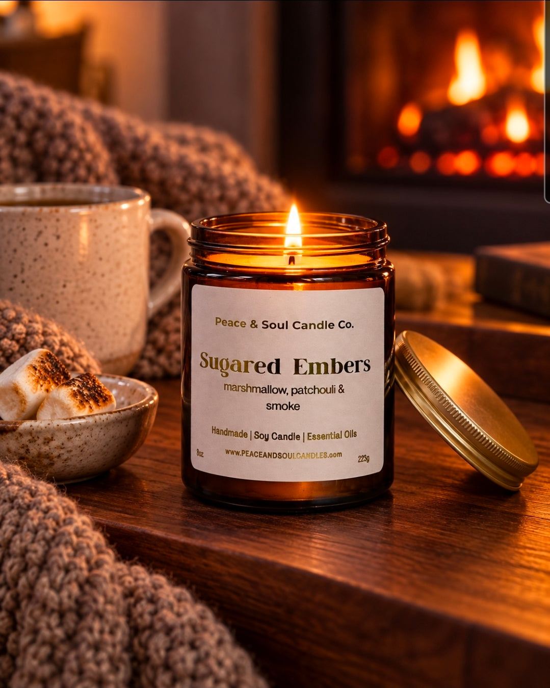 Sugared Embers Bonfire Marshmallow Candle