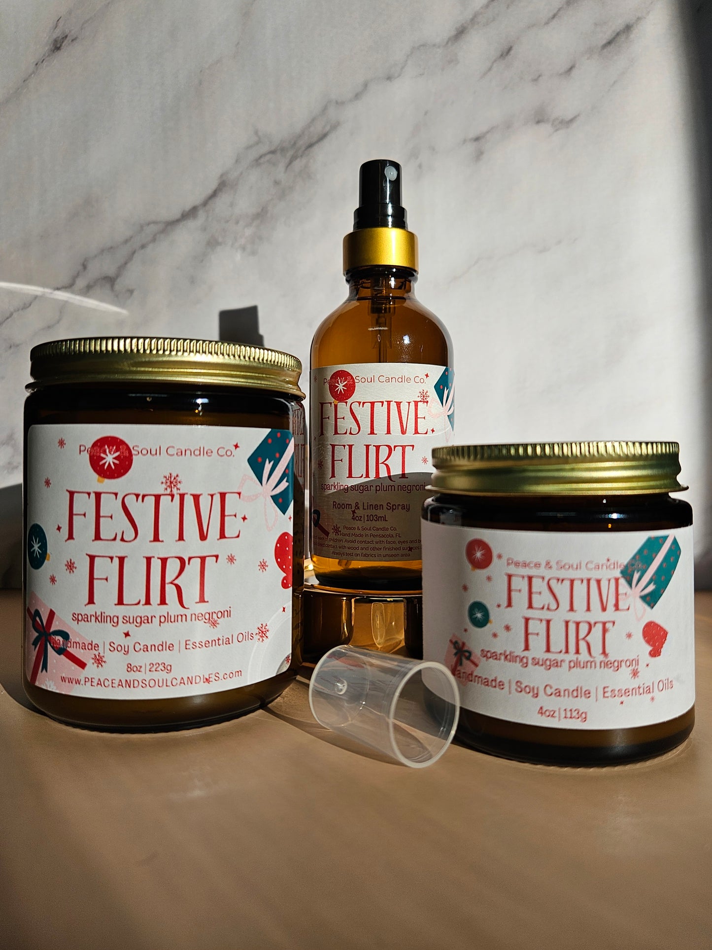 Festive Flirt Candle, Room Spray + Mini Bundle
